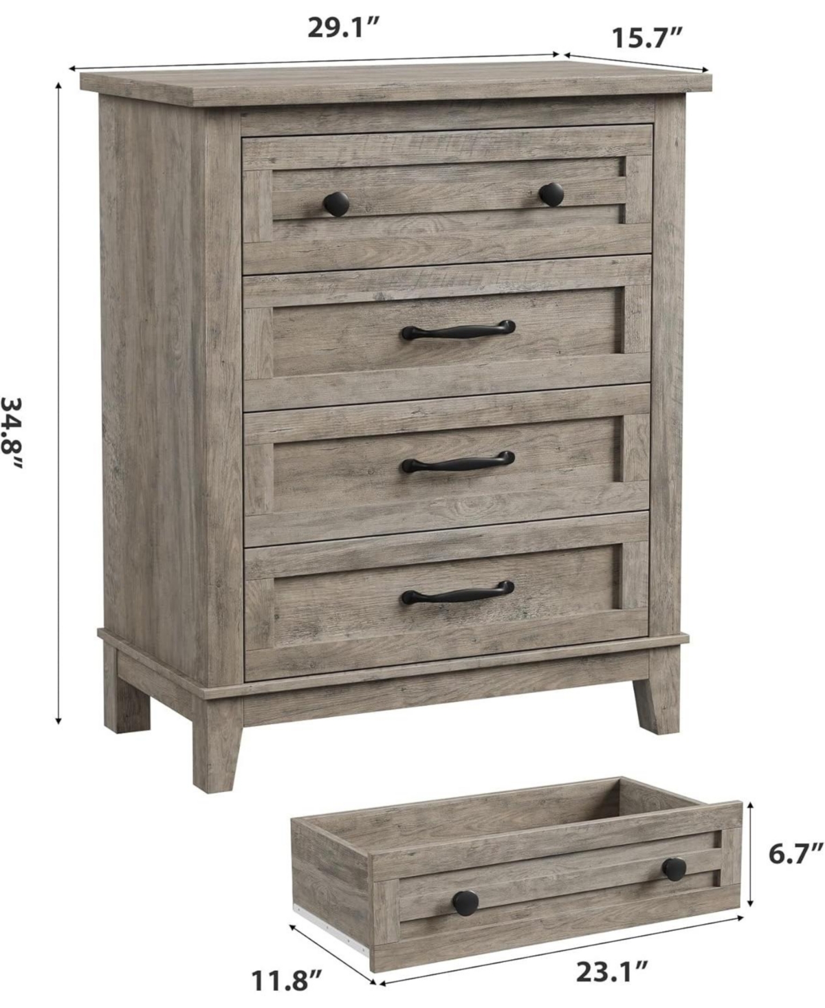 gaomon 4 Dresser for Bedroom, 34.8 in Tall Vertical Drawer Dresser