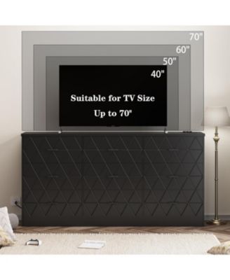 9 Drawer Dresser, 63 in Black Dresser for Bedroom with Power Outlet