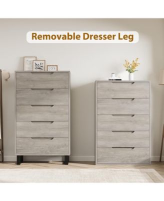 5 Drawer Tall Dresser for Bedroom, 50" Vertical Storage Chest Organizer for Living Room, Entryway, Ash Grey