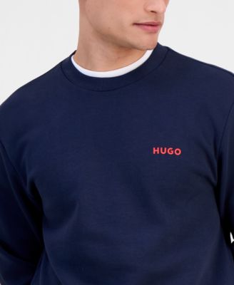 Men's Cotton Contrast-Logo Long-Sleeve Sweatshirt
