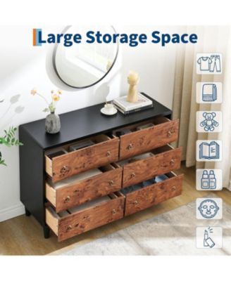 6 Drawers Dresser for Bedroom, Fabric Storage Tower for Living Room, Entryway, Easy Pull Fabric Bins, Chests Organizer