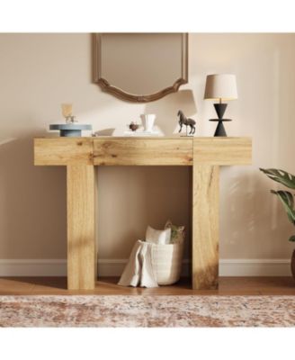 47" Console Table with Drawer – Wooden Industrial Farmhouse Sofa Table for Entryway, Hallway, or Behind Couch