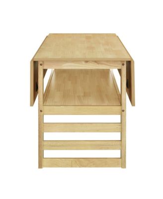 5-Piece Extendable Dining Table Set with Drop Leaves and Storage Shelf, Space-Saving Kitchen Table and Upholstered Chairs