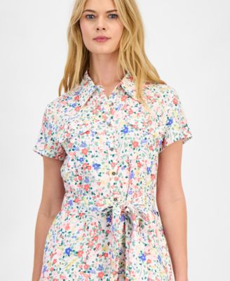 Women's Belagio Floral Belted Shirt Dress