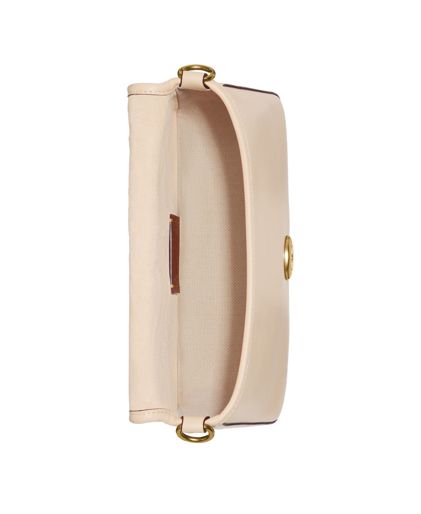 Женская сумка COACH Tabby Medium Soft Leather Shoulder, цвет: Латунный / Слоновая кость — фото 3