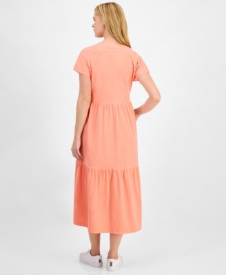 Women's Cotton Tiered Midi Dress