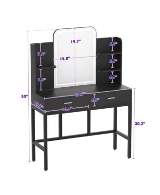 Makeup Vanity with Mirror and Lights, Vanity Table with Drawers