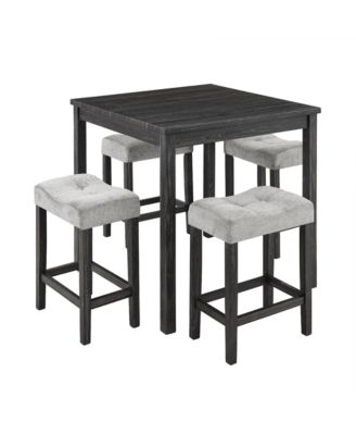 Industrial 5 Piece Dining Table Set with 4 Stools 36Inch Square Table and Space Saving Design for Kitchen Dining Room and Game Room