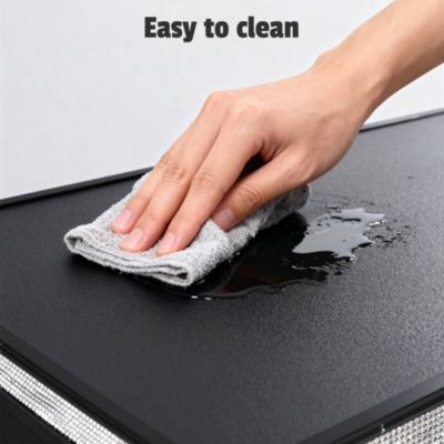 EZ GO Portable Bar Table Shimmer Decor with Carry Bag Black Skirt for Wedding Camping Tradeshow Party