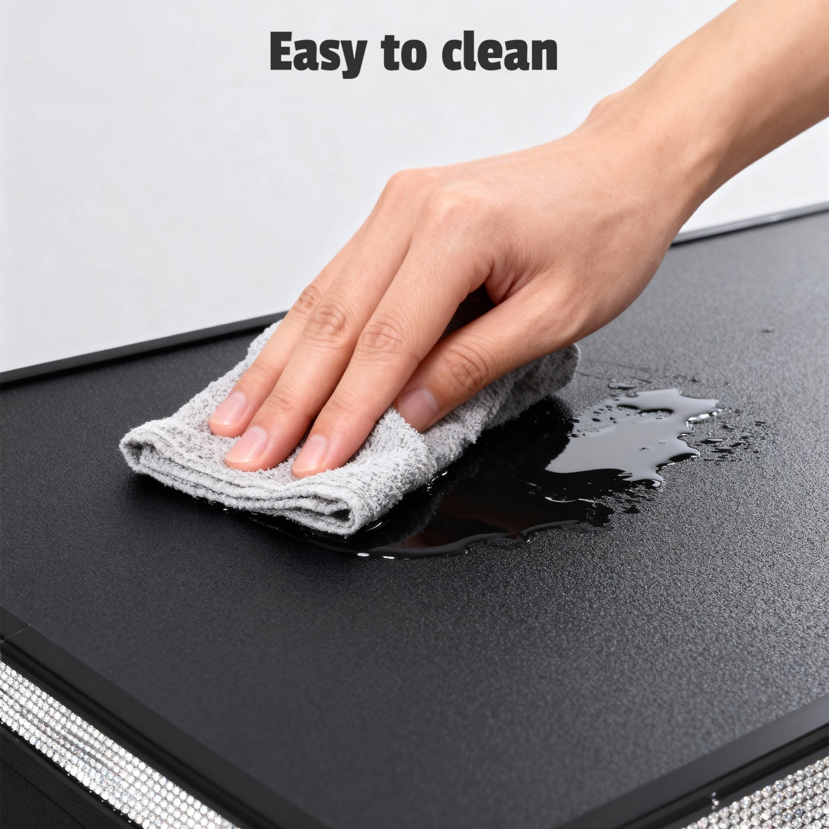 InstaHibit Ez Go Portable Bar Table Shimmer Decor with Carry Bag Black Skirt for Wedding Camping Tradeshow Party