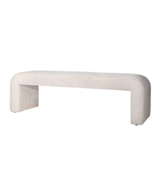 Sophia Modern Luxury Curved Upholstered Waterfall Jacquard Bench - Large