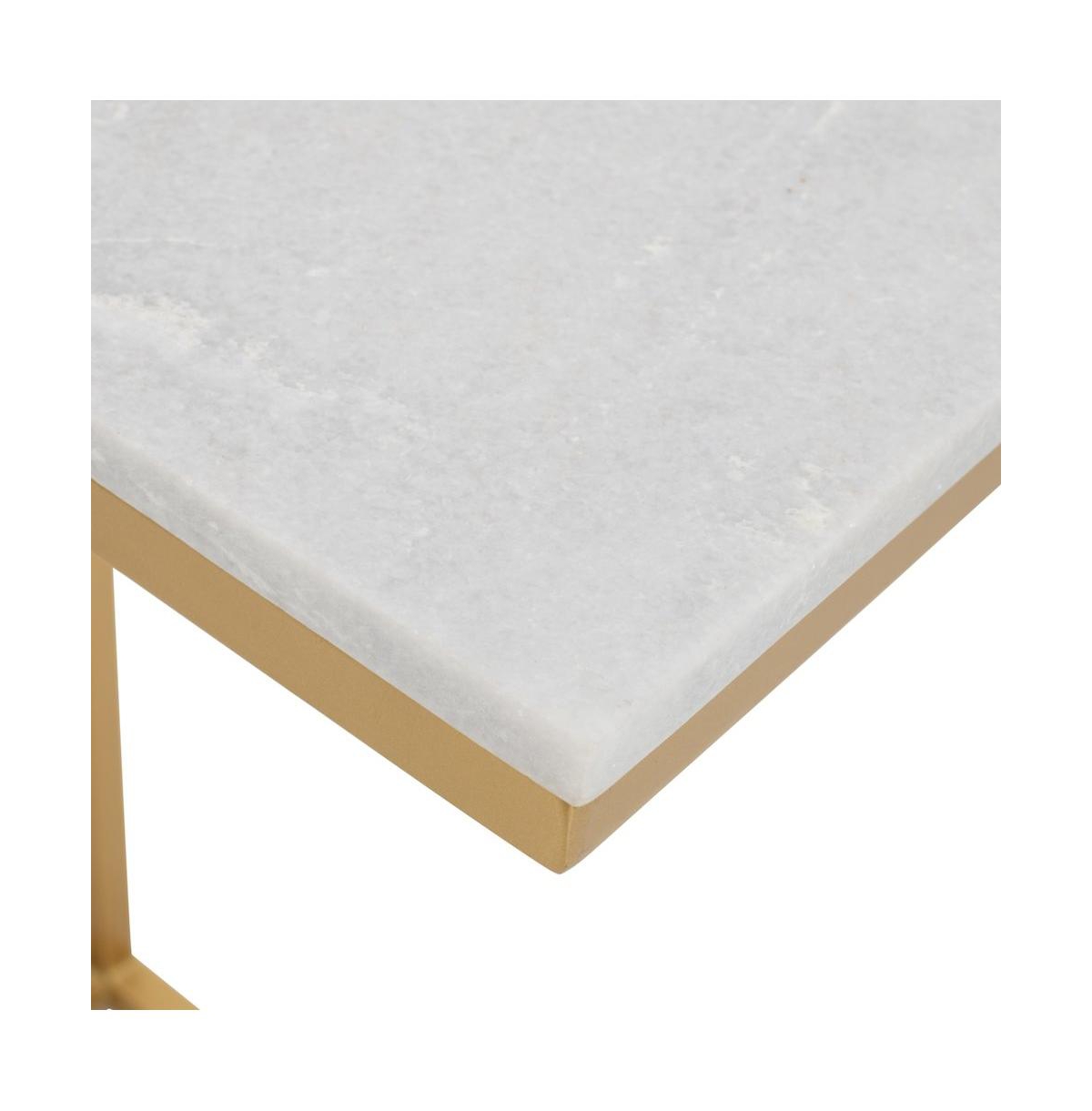 Jofran Aurora Solid Marble Modern Luxury Glam Accent C-Table (Set of 2