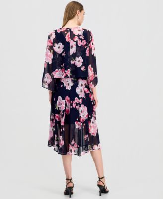 Women's Floral Chiffon Jacket Dress