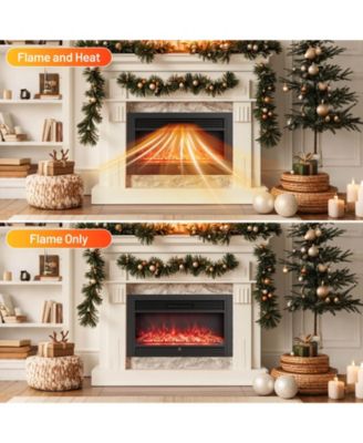 36" Electric Fireplace Insert 1500W Recessed Fireplace Heaterwith Remote Control