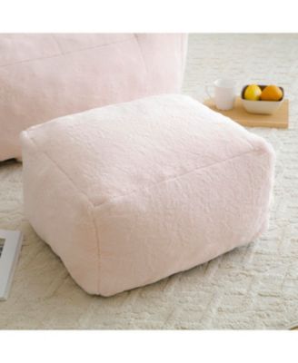 Giant Faux Fur Bean Bag Chair with Footstool