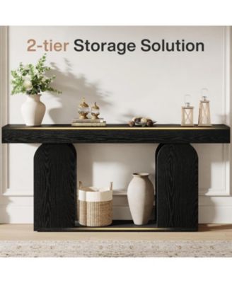 Black Console Table, 70.9-Inch Extra Long Sofa Table