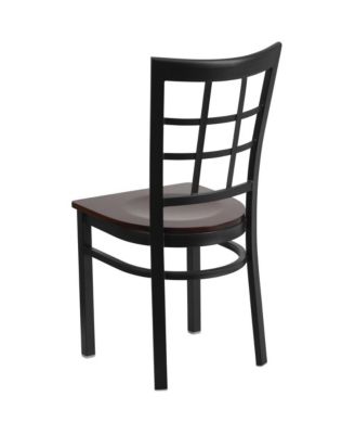2 Pack Window Back Metal Restaurant Chair