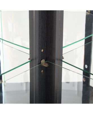 Timeless Curved Glass Display Cabinet LED Lit Adjustable Shelves 150lb Capacity