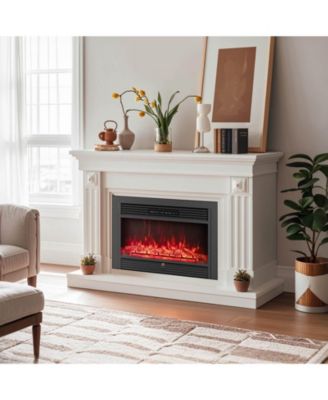 33" Electric Fireplace Insert 750W Recessed Fireplace Heater with Remote Control