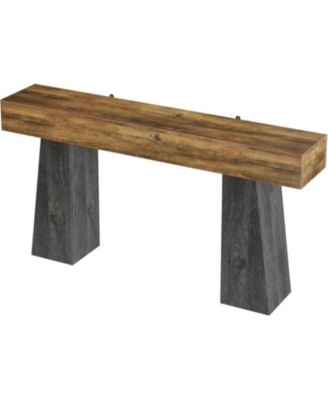 Farmhouse Entryway Table, 63-Inch Long Wooden Sofa Console Table, Rustic Console Behind Couch