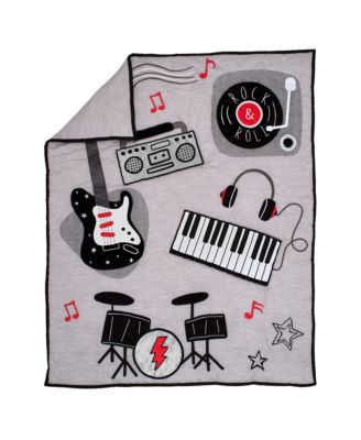Baby Rock Star Musical Instruments 3-Piece Crib Bedding Set - Gray