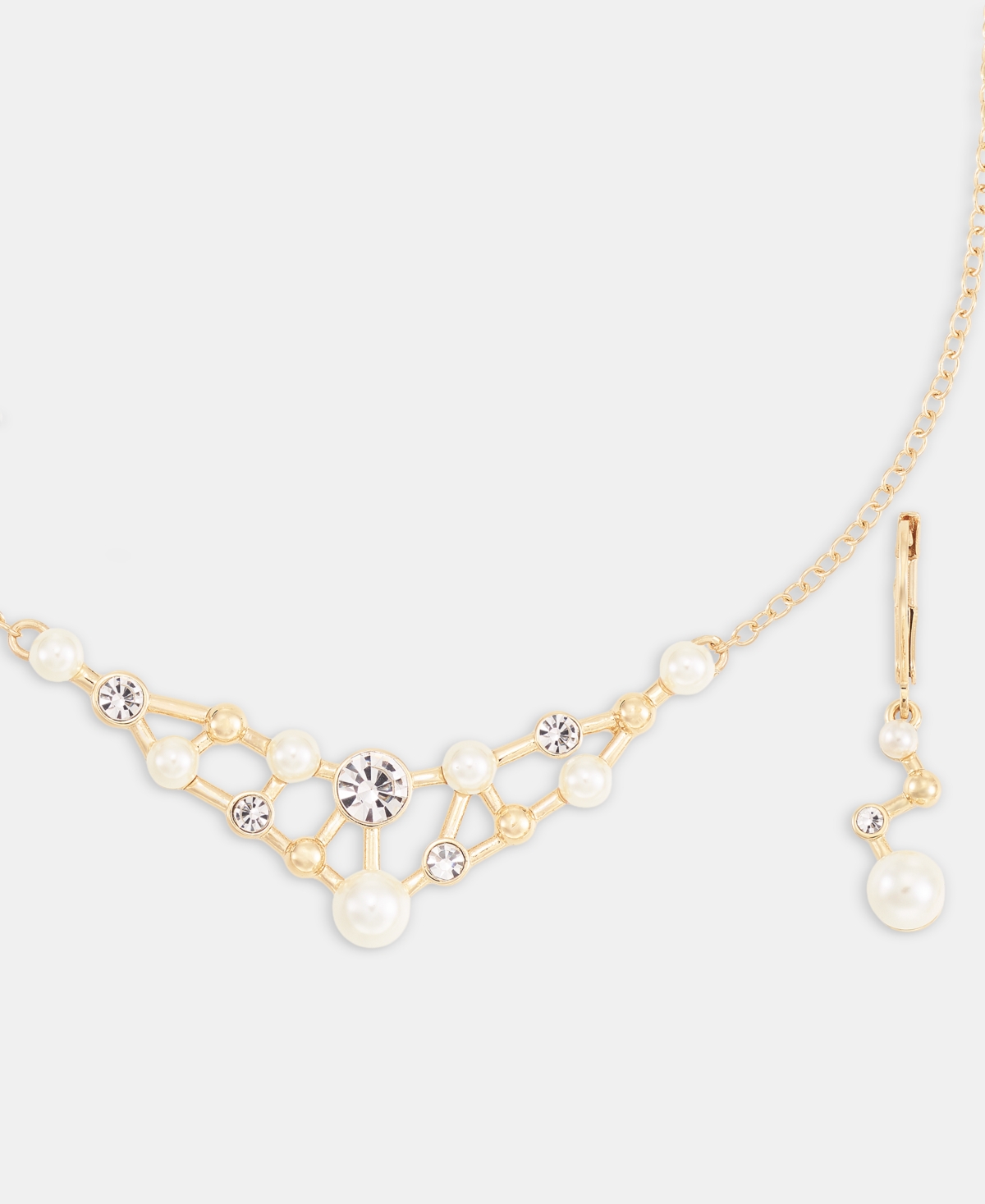 Anne Klein Stone Cluster Bar Statement Necklace & Earrings Set