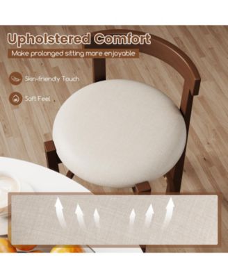 24'' Counter Height Bar Stools Set of 2 w/Backrests & Footrests for Kitchen