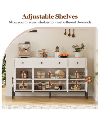 Buffet Cabinet with Storage,62'' Large Sideboard