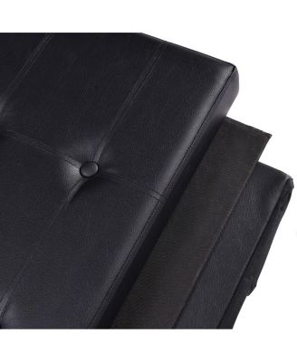 45''x15''x15'' Large Folding Storage Faux Leather Ottoman Pouffe Box Stool