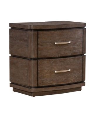 Drawer Nightstand with Charging Station - A/C, USB, USB-C - Satin Espresso Oak