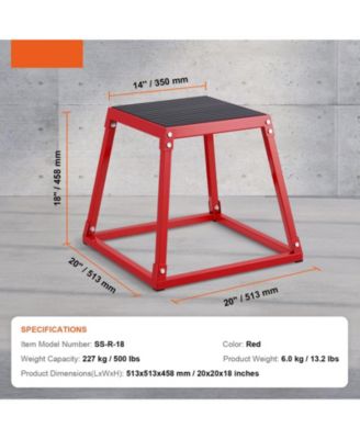 SUGFIT 18" Steel Plyo Jump Box Agility Training Platform Red