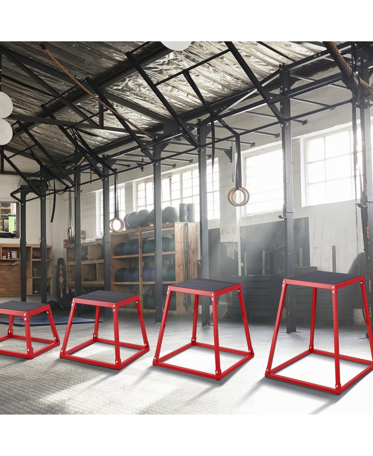 Sugfit Plyo Jump Box Set 12/18/24/30" Agility Training Box Red