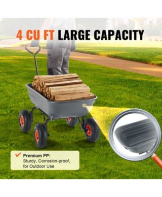 SUGFIT Poly Garden Cart with 600 lbs Capacity & Steel Reinforcement