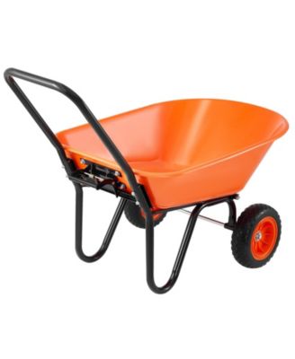 SUGFIT 2-Wheel Wheelbarrow with 5 Cu.Ft Capacity & Easy-Grip Handle