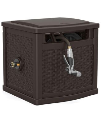 150 Foot Slide Trak Outdoor Garden Water Hose Hideaway for Patio, Java