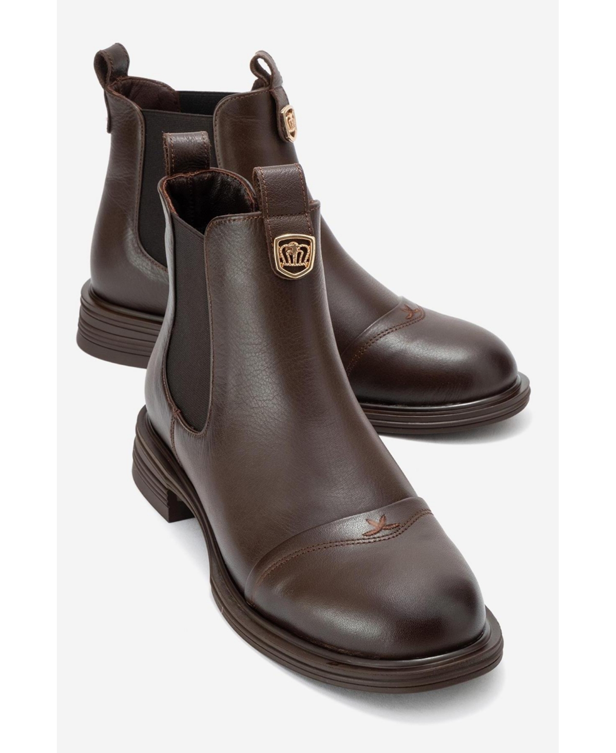 Forever & Always Shoes Sidney Leather Buckled Chelsea Boot (Women)