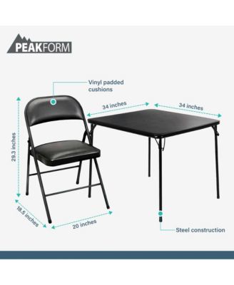 5 Piece Folding Vinyl Tables and Chairs for Home Use and Indoor Spaces