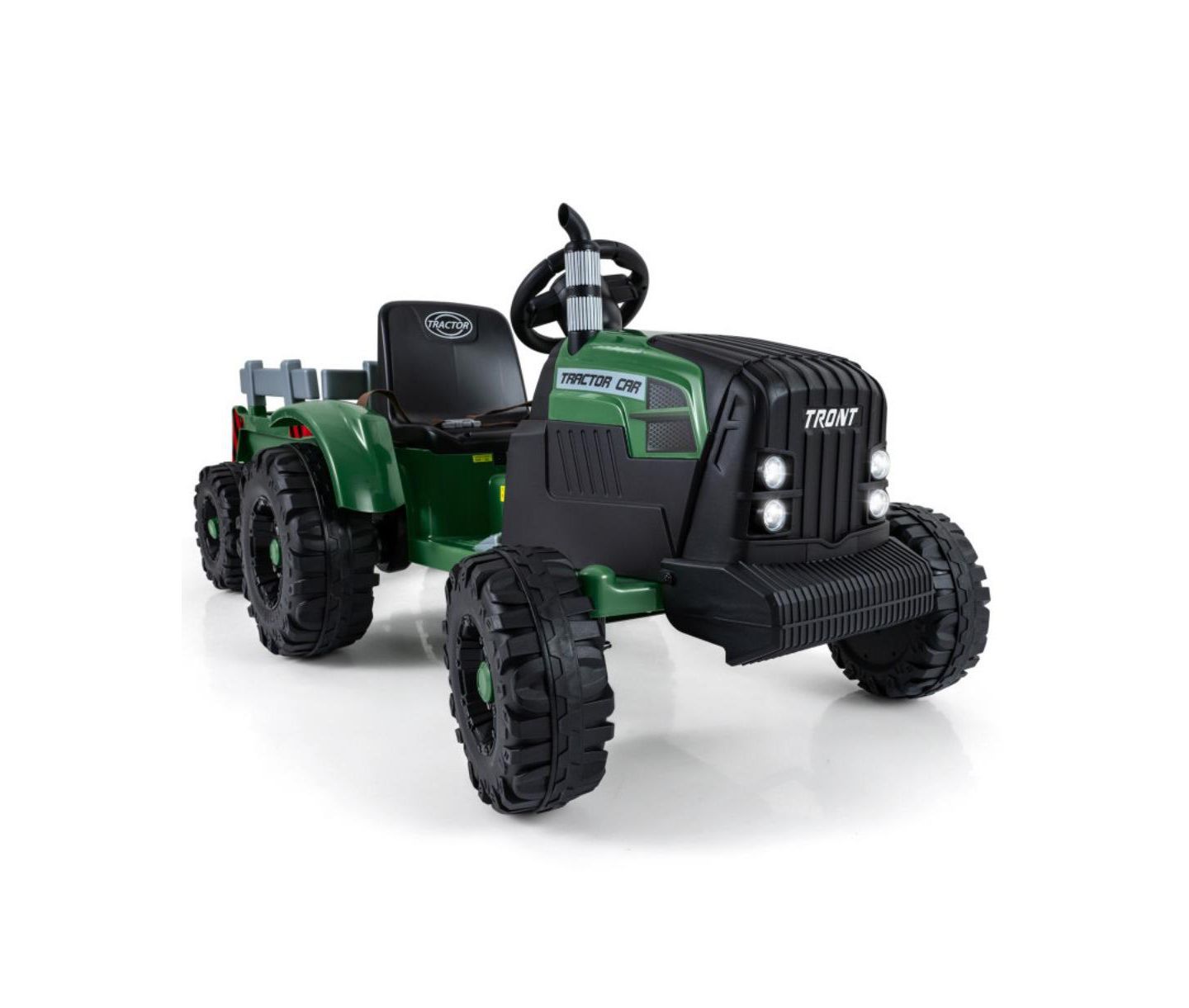 Детская игрушка HONGGE 24V Kids Ride On Tractor with Detachable Trailer, цвет: Тёмный зелёный — фото 2