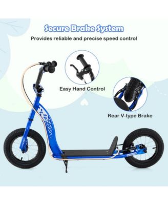 Youth Kick Scooter with Adjustable Height and Inflatable Wheels