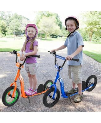 Youth Kick Scooter with Adjustable Height and Inflatable Wheels