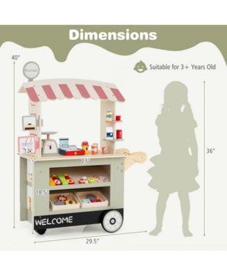 Kids Toy Cart Playset with POS Machine and Scale