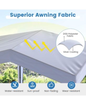 10' x 10' Outdoor Pop-Up Canopy Tent with Higher Top, Roller Bag & Adjustable Height