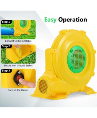 780W 1 HP Bounce House Blower with Handle and Stakes