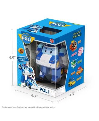 2PCS 4" Transforming Robots (POLI & HELLY) - Emergency Rescue Vehicle Action Figures | Kids Educational Pretend Play Toy