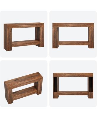 Console Table for Entryway, Wood Farmhouse Console Table for Living Room, 2-Tier Large Sofa Table with Storage, Wooden Entryway Entry Table