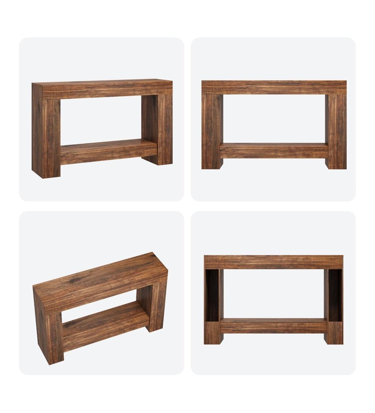 gaomon Console Table for Entryway, Wood Farmhouse Console Table for Living Room, 2-Tier Large Sofa Table with Storage, Wooden Entryway Entry Table