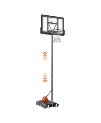 44-Inch Adjustable Basketball Hoop, 4–10 ft Portable Backboard System with Wheels and Fillable Base