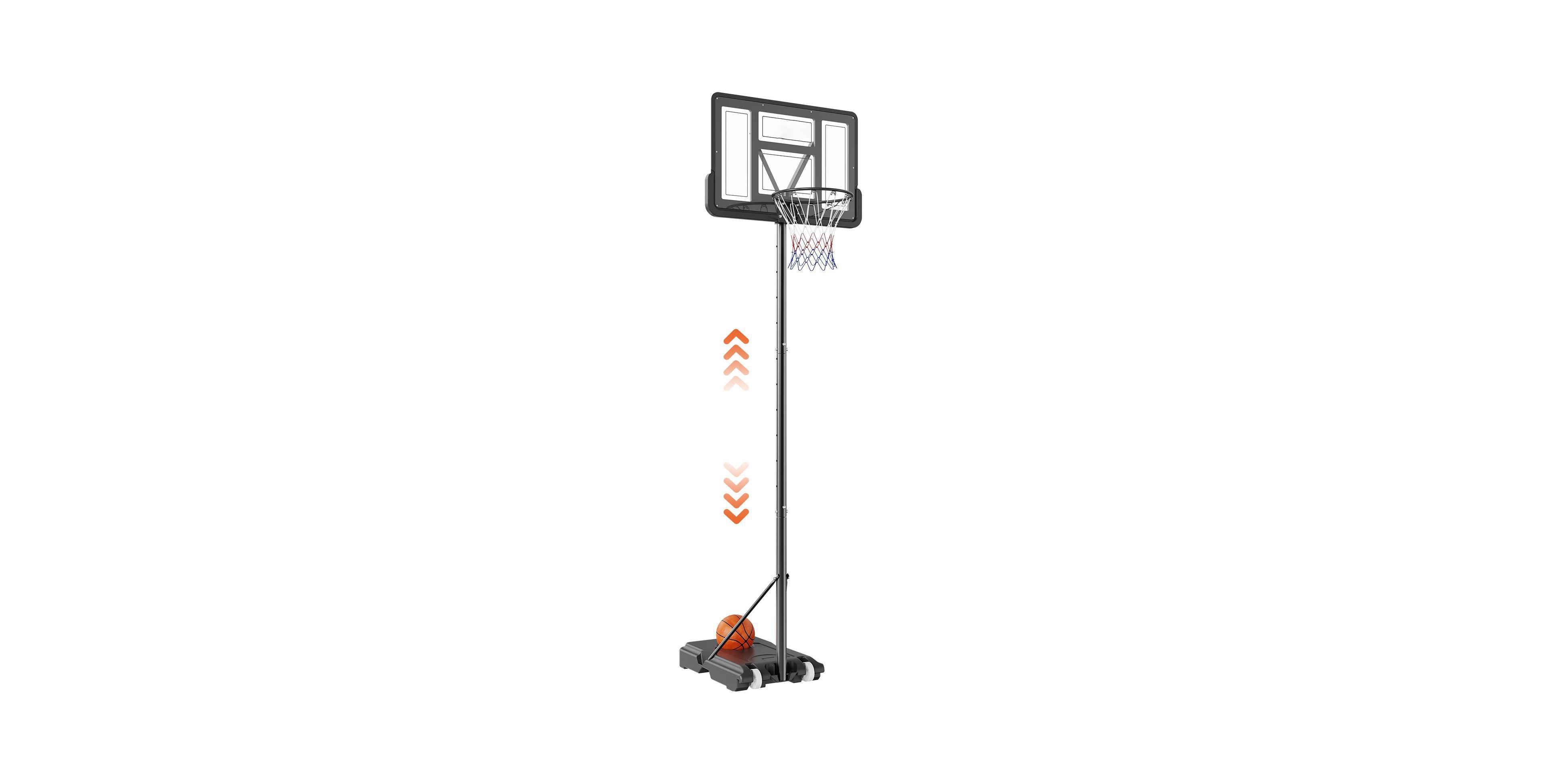 Mecale 44-Inch Adjustable Basketball Hoop, 4-10 ft Portable Backboard System with Wheels and Fillable Base