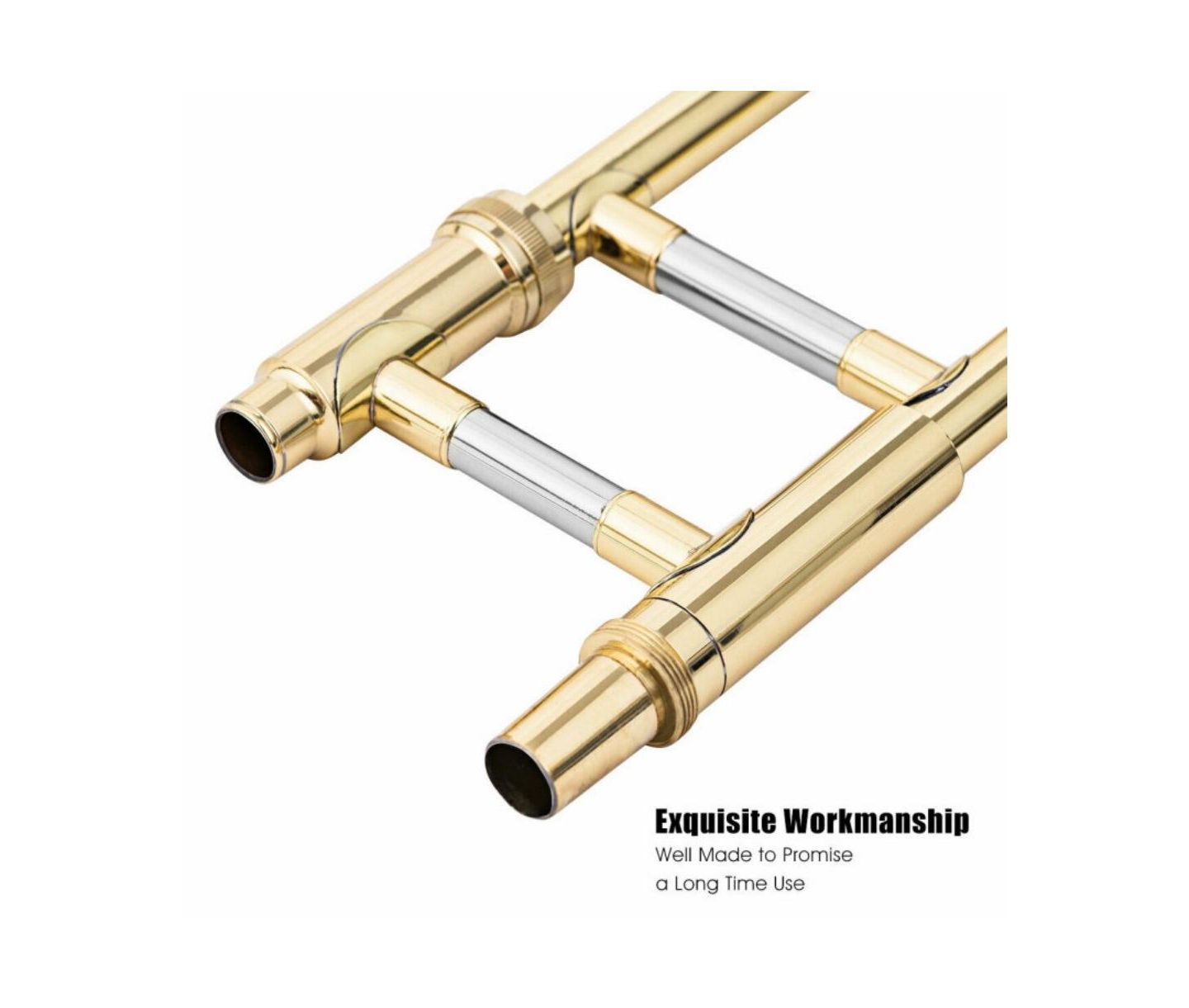 Детская игрушка HONGGE B Flat Brass Trombone with Mouthpiece — фото 4