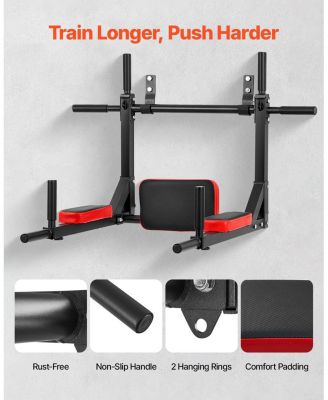 Multifunctional Pull Up Bar, Wall-Mounted Chin Up and Dip Station for Home Gym, 440 lb Capacity
